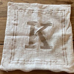 K throw pillow cover